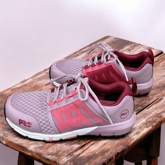 Women's Timberland PRO Radius Comp-Toe Athletic Work Sneaker Mauve Pink 7.5M - Picture 3 of 10